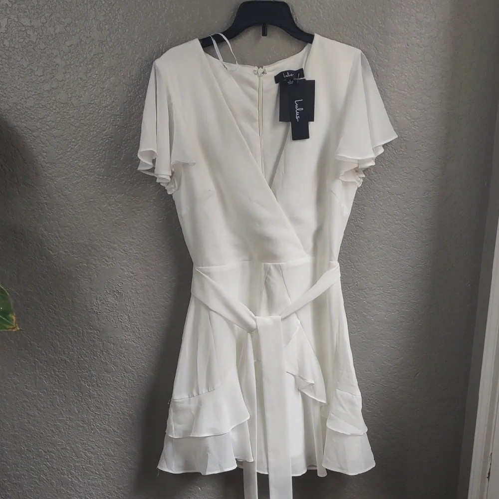LULUS Elegant White Wrap Dress - Picture 3 of 16